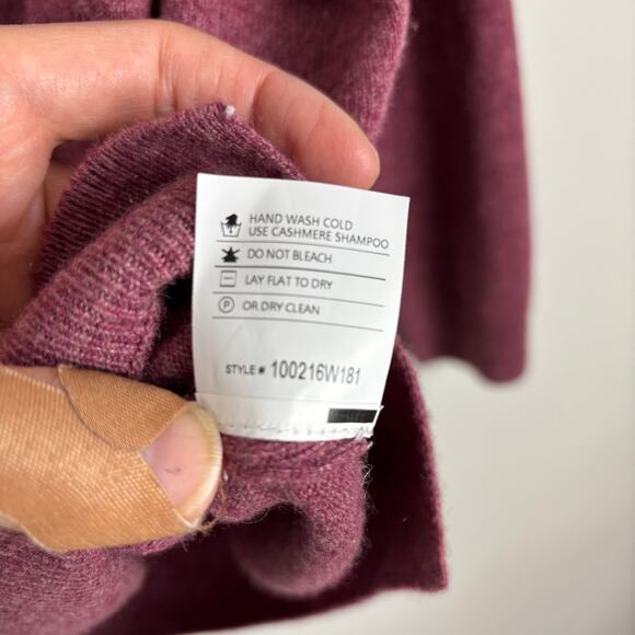 REPEAT 100% Cashmere Sweater XS mauve red Choose Love embroidered Heart - Picture 8 of 8